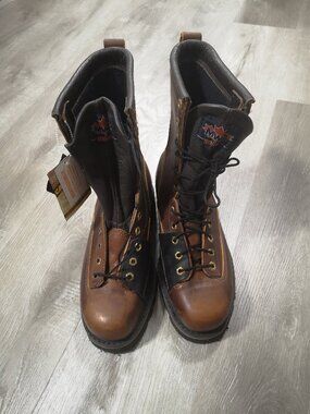 NWT MWG Climber Men's Size 7 Brown Oil Tan Leather Work Boots w/ Vibram Soles